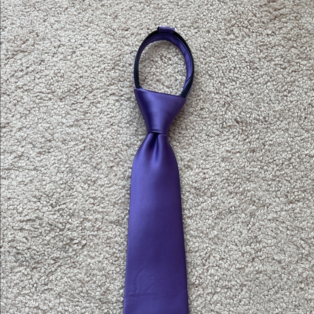 NWT Croft & Barrow Rich Purple Men's Zip Up Tie - Picture 2 of 6